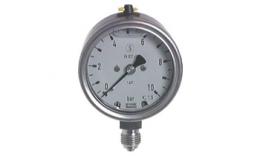 Glycerine safety contact pressure gauge vertical Ø 63 mm, class 1.6