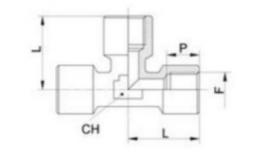 Dimensions pièces en T avec filetage intérieur