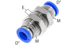 Bulkhead Connectors with M-thread for inch hose - dimensions Bulkhead Connectors with M-thread for inch hose - dimensions