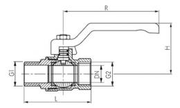 Ball Valves Inside-Outside Drawing