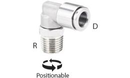 RVS push-in fitting knie inschroef - afmetingen RVS push-in fitting knie inschroef - afmetingen