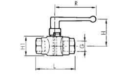 Ball valves with fixing thread up to 40 bar Drawing