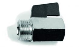 Brass mini ball valve, inner male thread, black