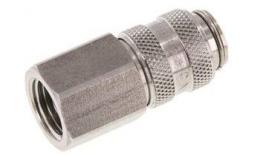 Double -sided lockable quick coupling NW5 inner thread, stainless steel (1,4305)