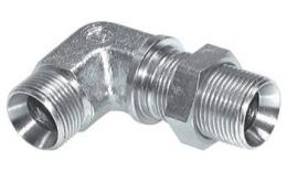 Elbow bulkhead nipple with gas thread (60 ° universal sealing cone) Galvanized steel