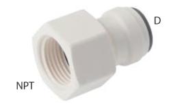 Acoplamientos push-in con rosca interna NPT, alimentos - dimensiones Acoplamientos push-in con rosca interna NPT, alimentos - dimensiones