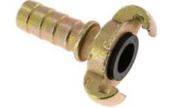 Compressed air claw couplings with hose connection and securing tape in accordance with DIN 3489