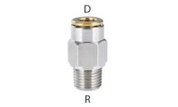 Rechte push-in fitting voor hoge druk, conische draad - afmetingen Rechte push-in fitting voor hoge druk, conische draad - afmetingen