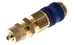 Quick coupling (blue sliding sleeve) NW5 with Scotchy and Stocking, Brass (MS)