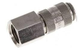 Double -sided lockable quick coupling NW 2.7 with inner thread G 1/8 ", brass nickel -plated (MSV)